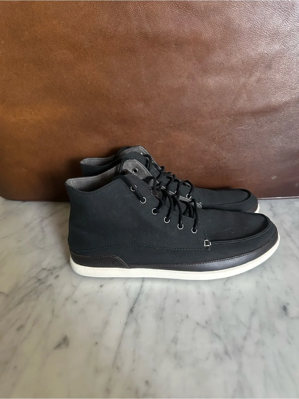 OluKai Nalukai Kapa Mid Boots Men’s Size 10 Black Textile Casual Chukka Shoes